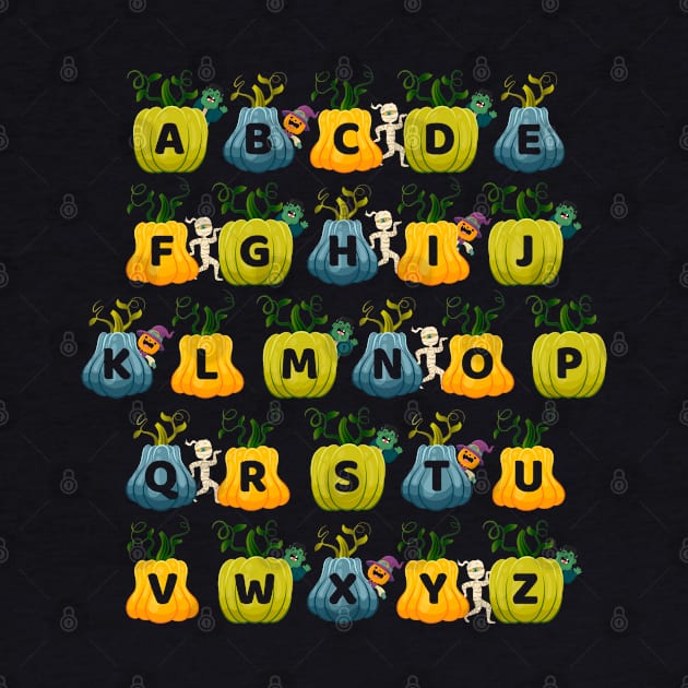 Alphabet ABC Teacher Halloween pumpkin Alphabet by dounjdesigner